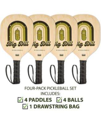 Big Dill Pickleball Set Mit 2 Fiberglas-Paddeln & Tasche – USAPA-zugelassen Für Indoor & Outdoor
