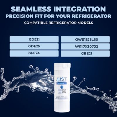 XWF Water Filter Replacement (Not XWFE), Compatible with GE XWF Models: GWE19JSLSS, WR17X30702, GBE21, GDE21, GDE25, GFE24, 3 Pack- Mist