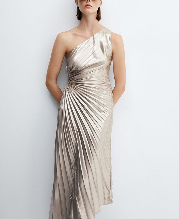 Fabrosanz: Grey Box Asymmetrical Pleats Dress main image 1