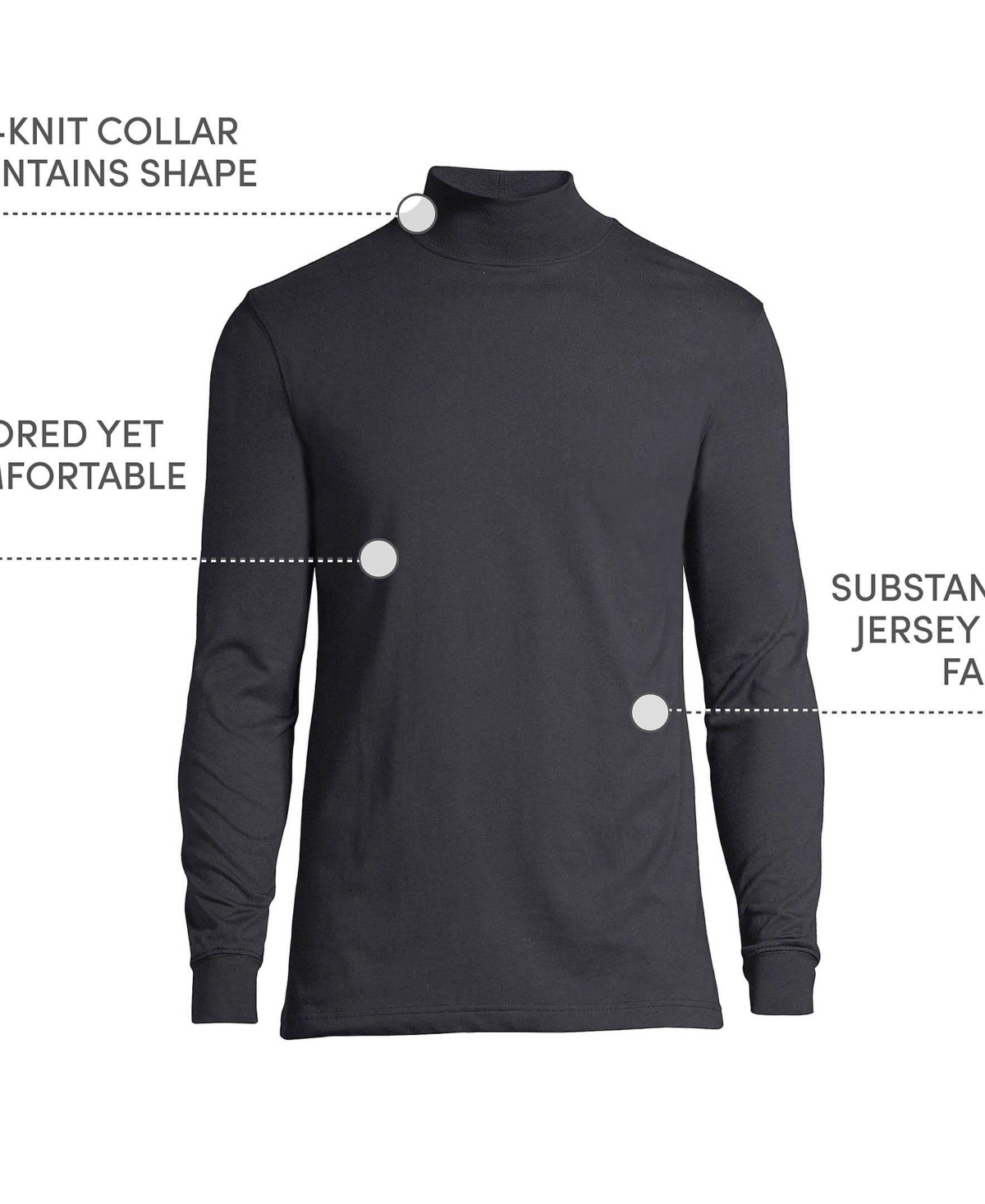Lands' End Big & Tall Super-t Mock Turtleneck