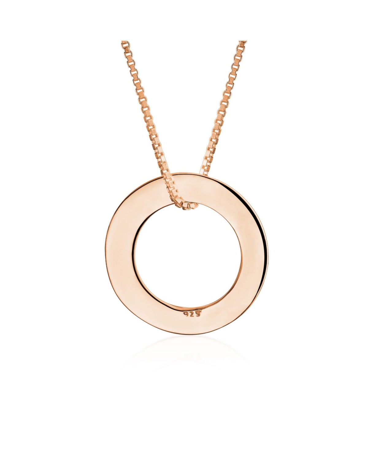 Bling Jewelry Word Inspirational Quote Sayings Circle Sisters Friends Pendant Necklace For Women Rose Gold Plated .925 Sterling Silver