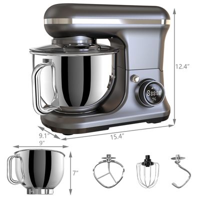 5.3 Qt Digital Display Stand Mixer 8 Speed with Egg Whisk, Dough Hook & Flat Beater