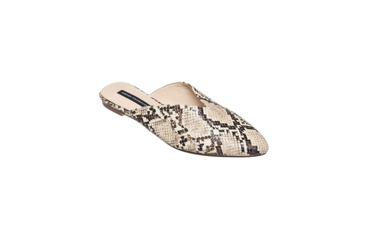 French Connection Women's Leather Slip-on Mule In Soft Truffle