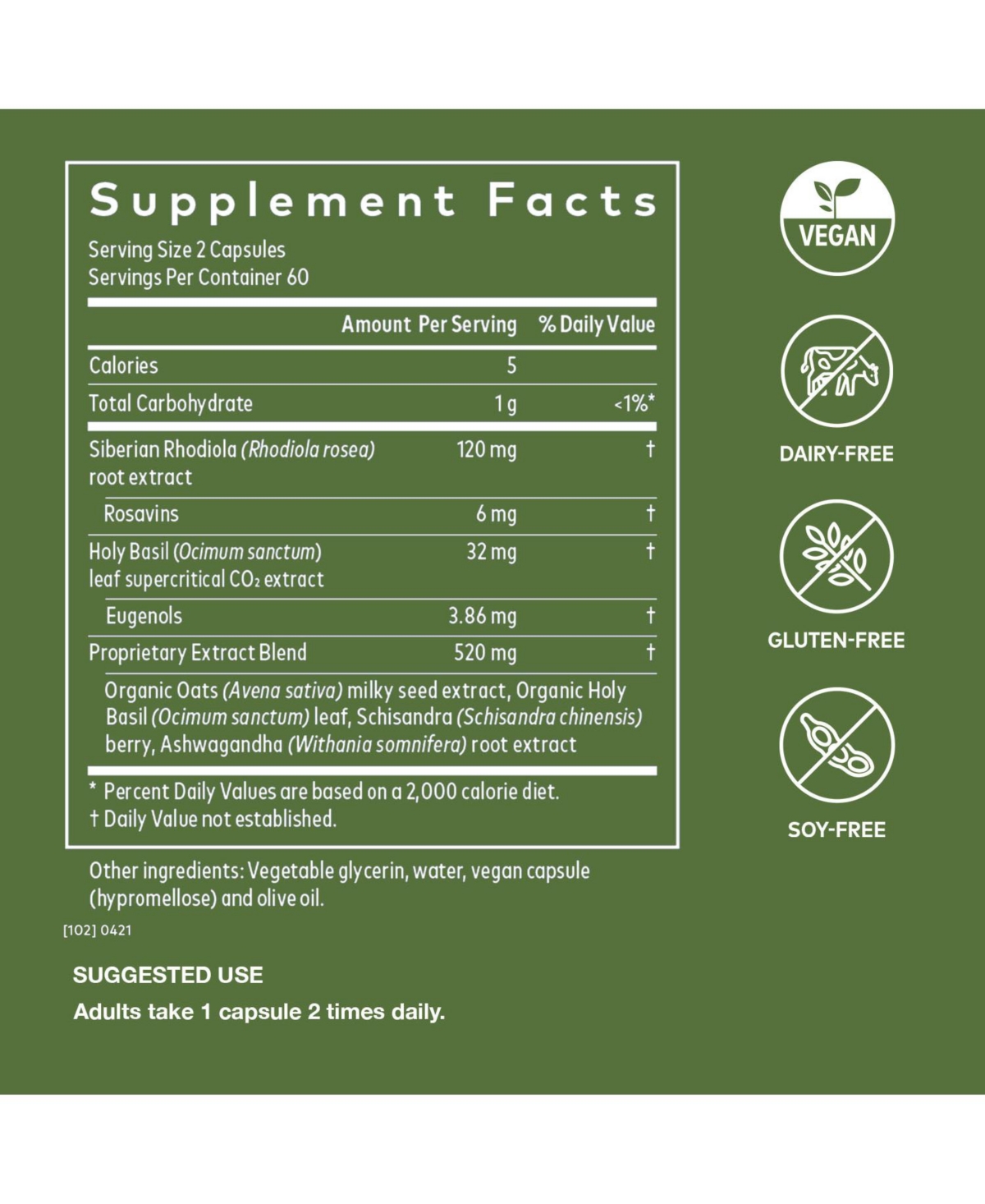 Gaia Herbs Adrenal Health Daily Support - With Ashwagandha