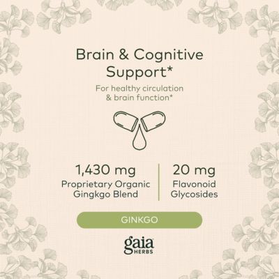 Ginkgo Leaf - Traditionally Used to Support Healthy Circulation and Brain Function - Organic, Herbal Supplement - 60 Liquid Phyto-Capsules (20-Day Supply)