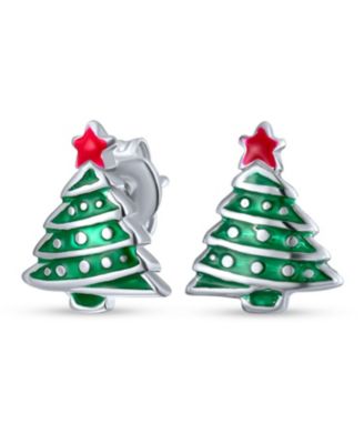 Set of 3 Small Holiday Winter Santa Claus Christmas Tree Snowman Stud Earrings