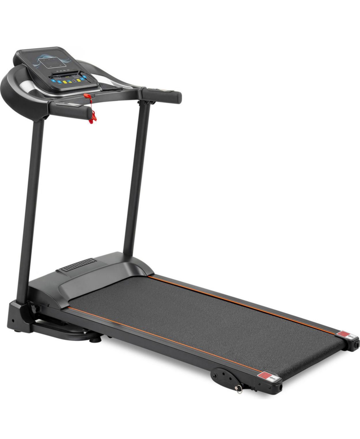 Compact Easy Folding Treadmill Motorized Running Jogging Machine With Audio Speakers - Black