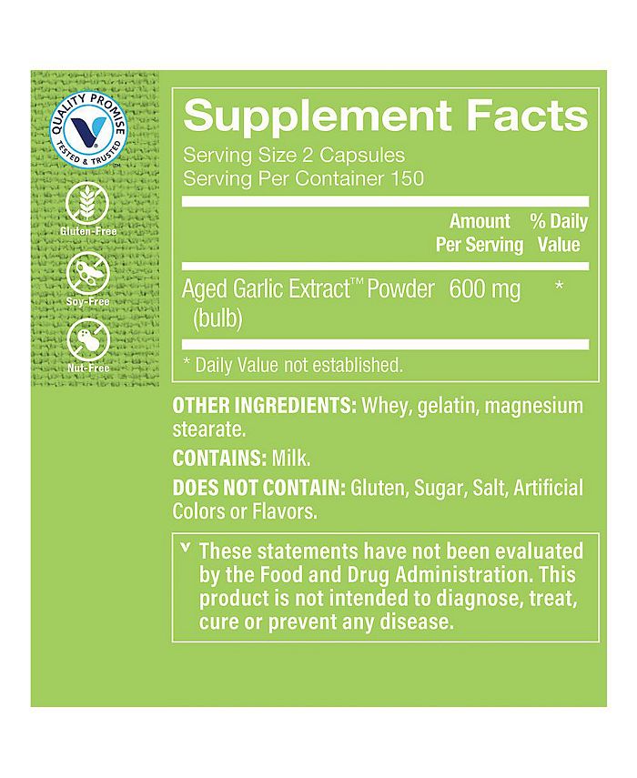 The Vitamin Shoppe Odorless Aged Garlic Extract Supports