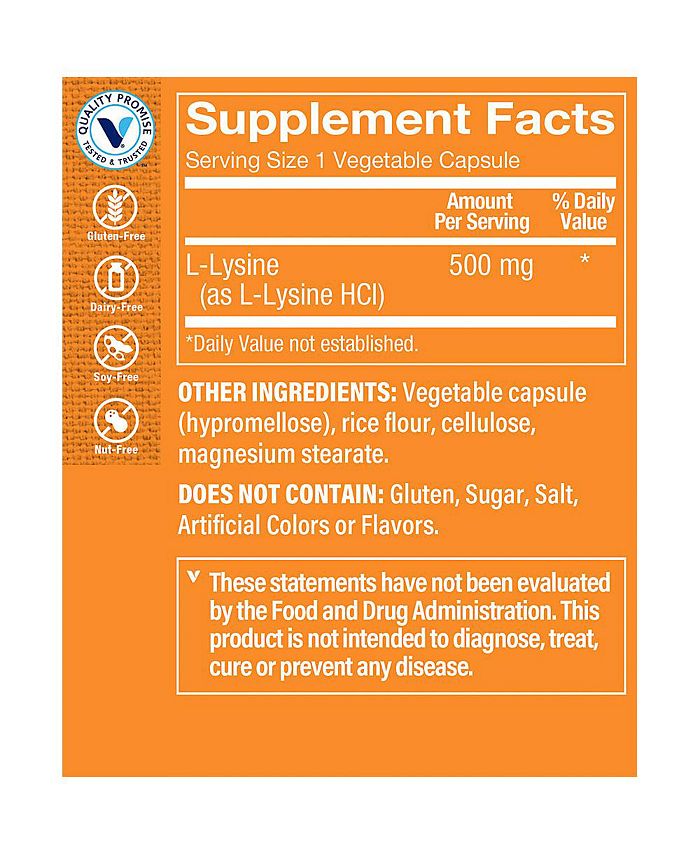 The Vitamin Shoppe LLysine Essential Amino Acid Collagen & Elastin