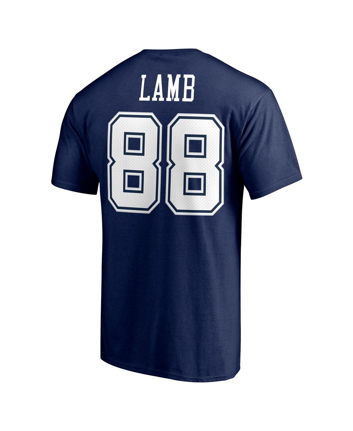 Fanatics Men's  Ceedee Lamb Navy Dallas Cowboys Team Player Icon Name And Number T-shirt In Navy