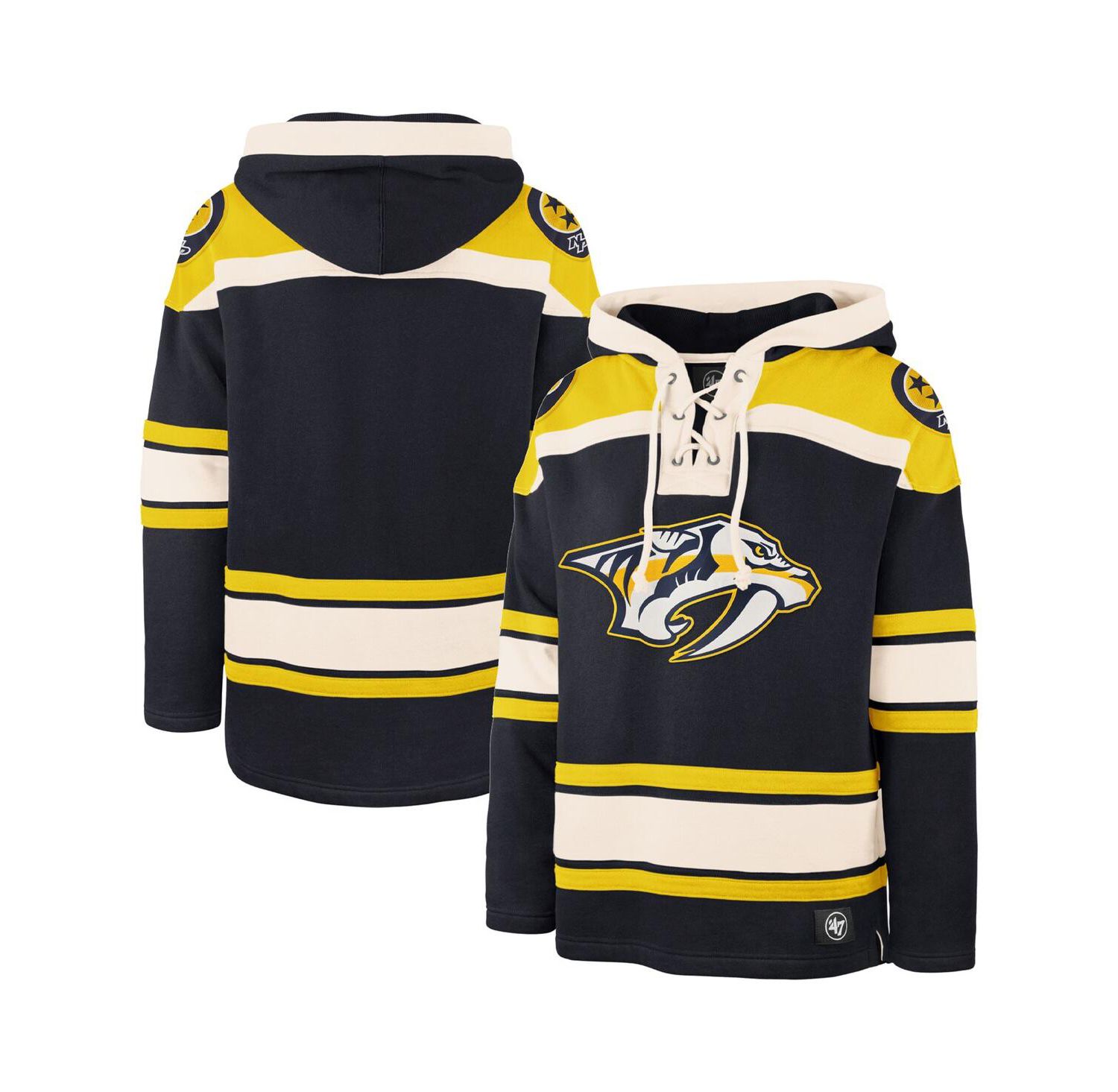 Men's Navy Nashville Predators Superior Lacer Pullover Hoodie