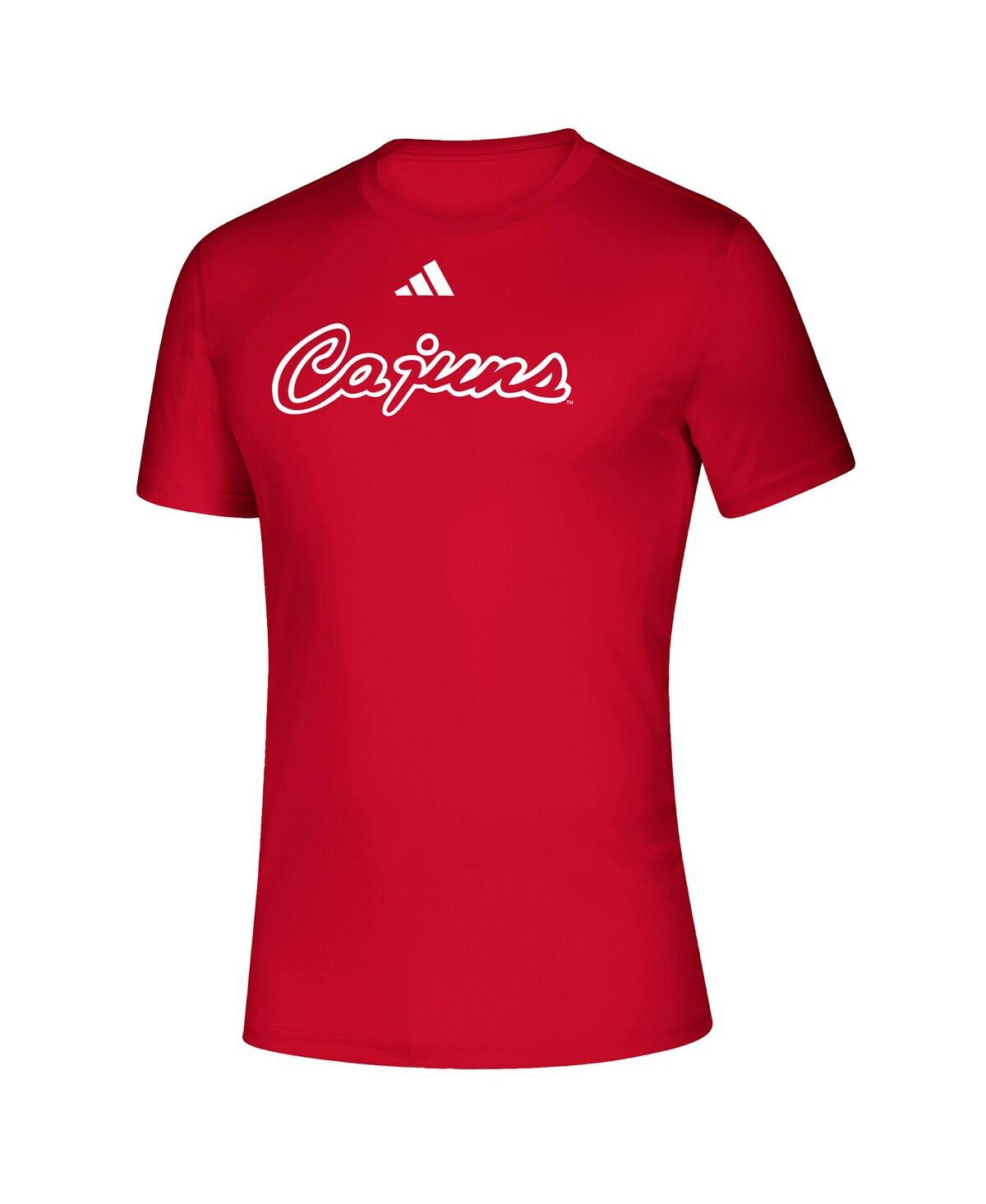 Shop Adidas Originals Men's Adidas Red Louisiana Ragin' Cajuns Vault Script Creator T-shirt