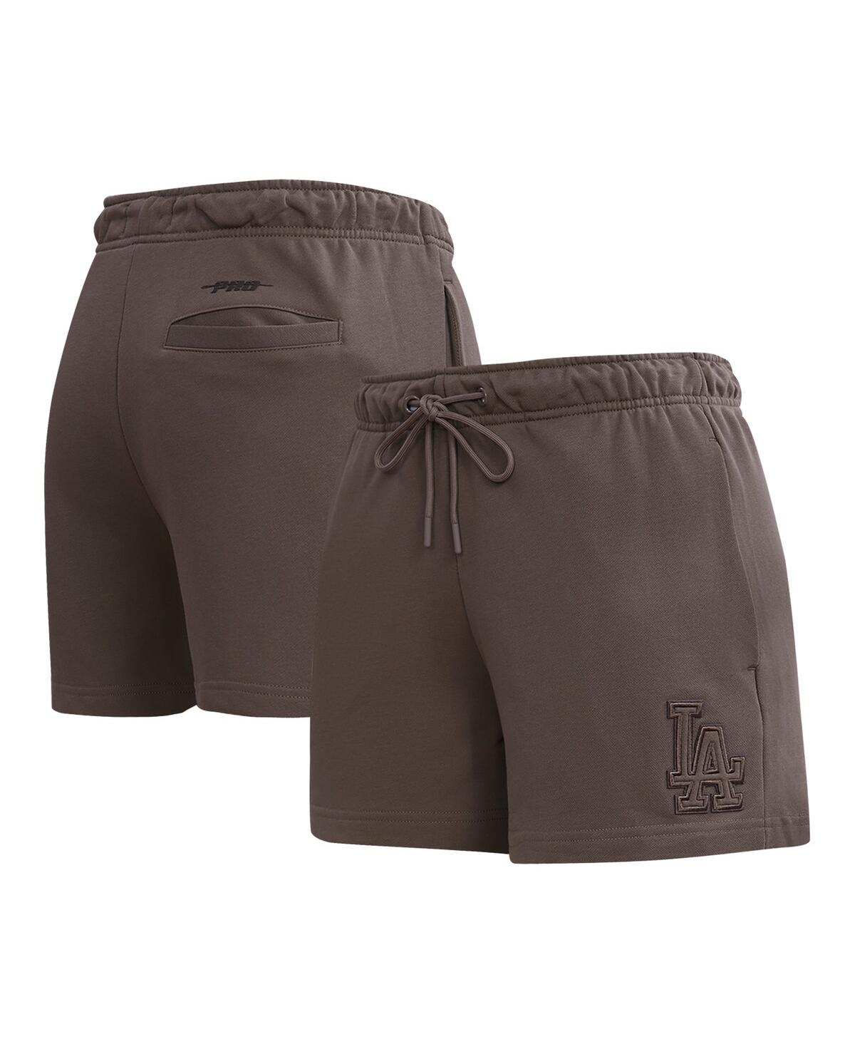 Women's Pro Standard Brown Los Angeles Dodgers Neutral Fleece Shorts - Brown