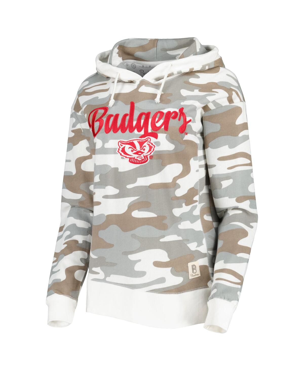 Women's PressboxWisconsin Badgers San Pablo Pullover Hoodie - Camo