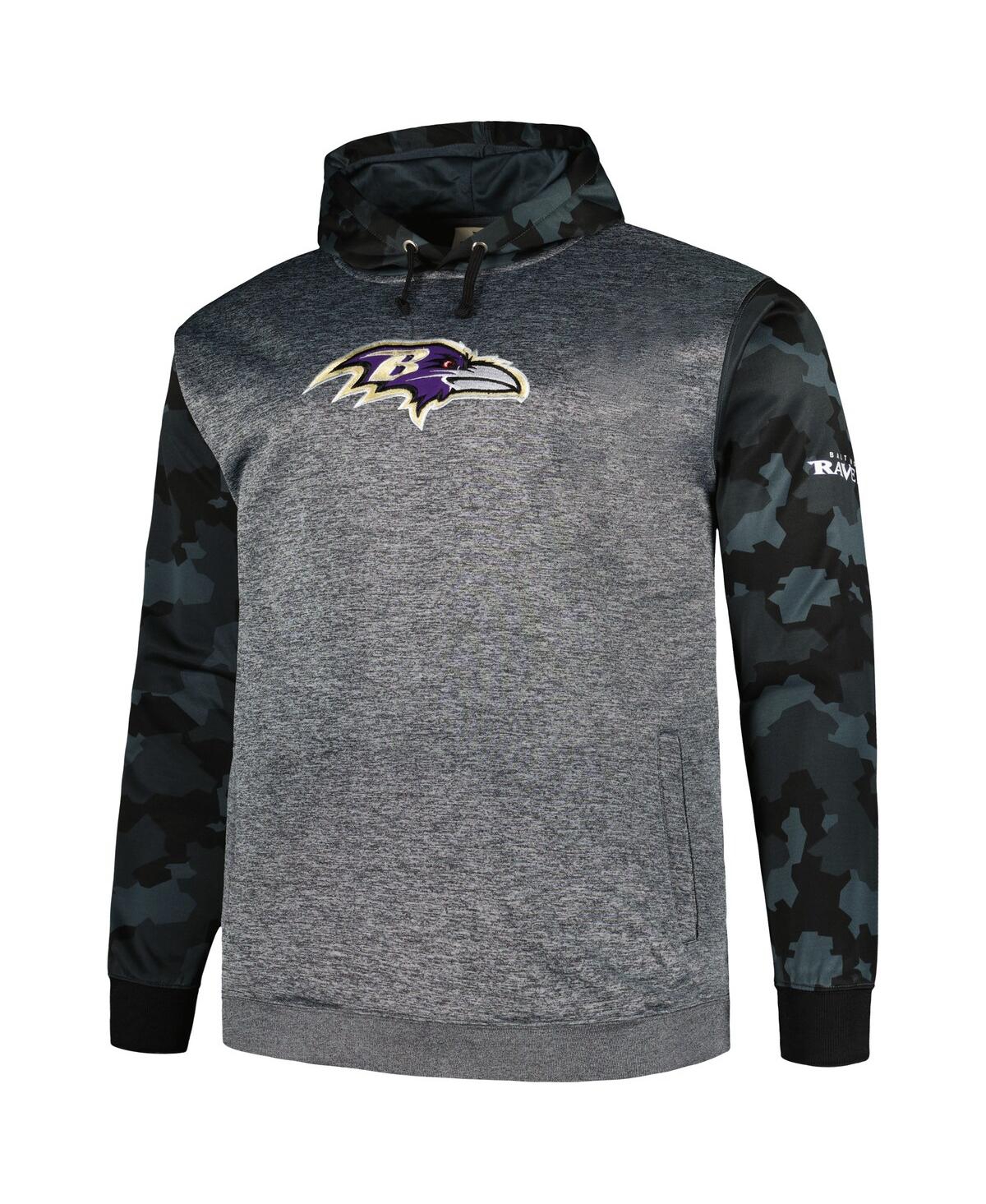 Men's FanaticsBaltimore Ravens Big and Tall Camo Pullover Hoodie - Heather Charcoal