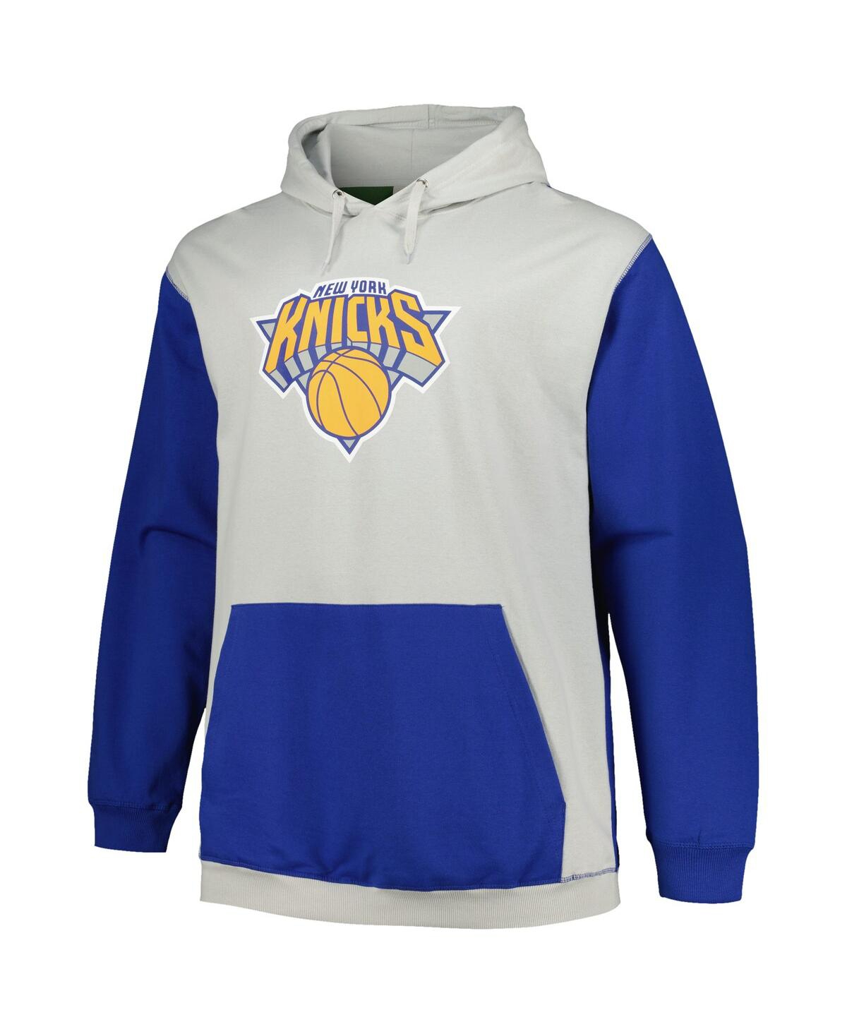 Shop Fanatics Men's  Blue, Silver New York Knicks Big And Tall Primary Arctic Pullover Hoodie In Blue,silver