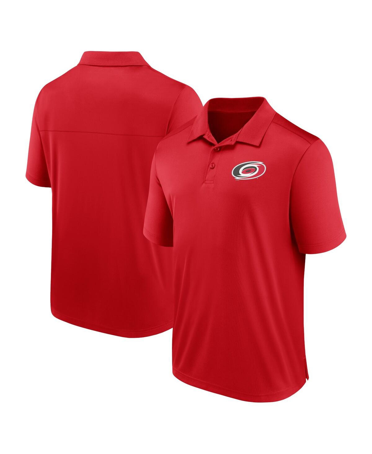 Shop Fanatics Men's  Red Carolina Hurricanes Left Side Block Polo Shirt