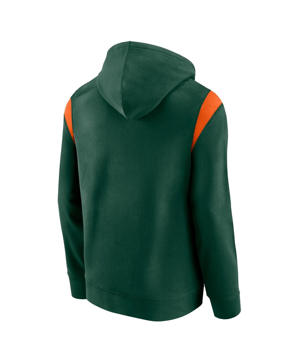 Shop Fanatics Men's  Green Miami Hurricanes Gym Rat Pullover Hoodie