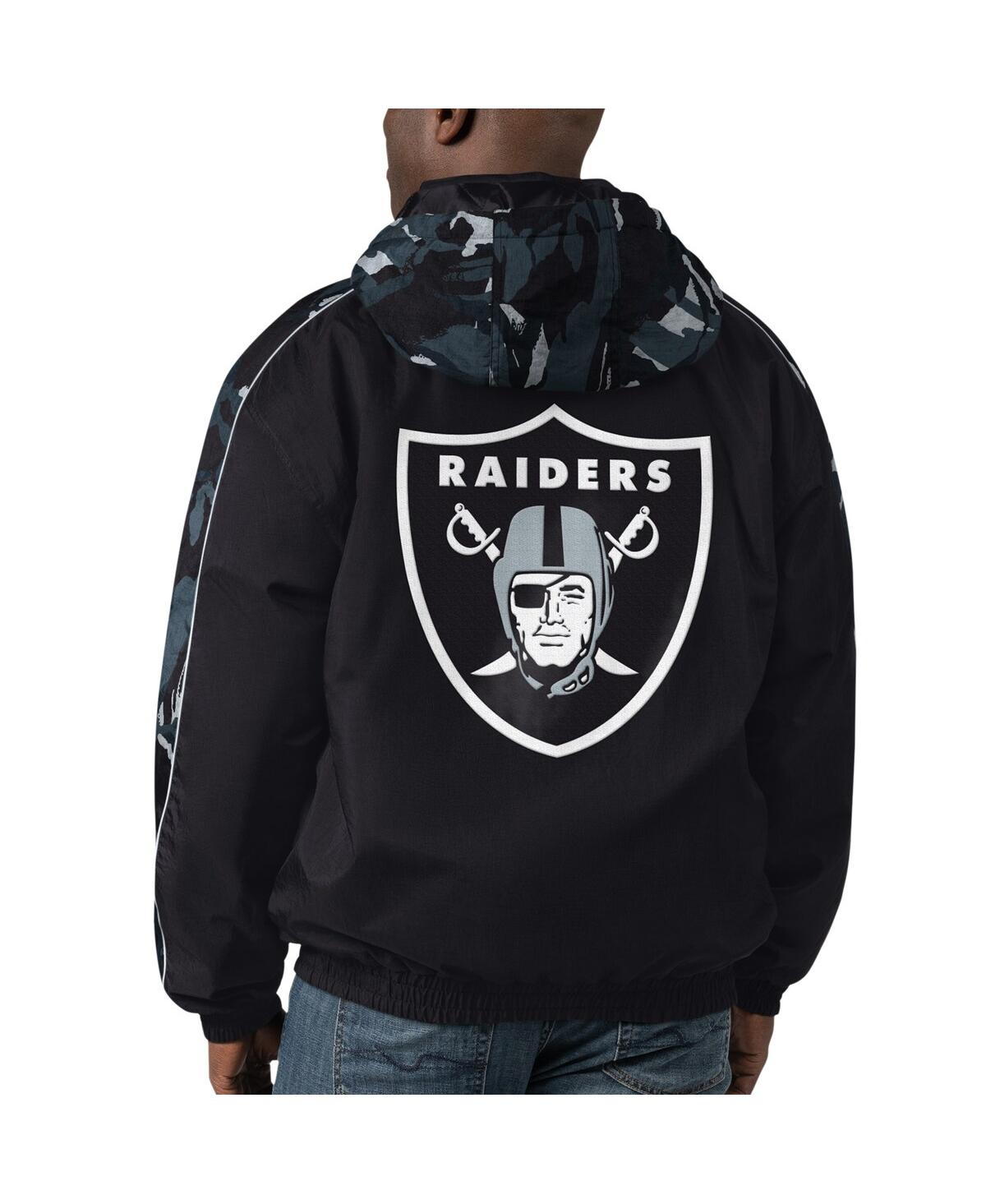 Starter Black Las Vegas Raiders Thursday Night Gridiron Full-zip Hoodie In Black