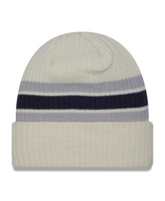 Men's Cream Dallas Cowboys Team Stripe Cuffed Knit Hat