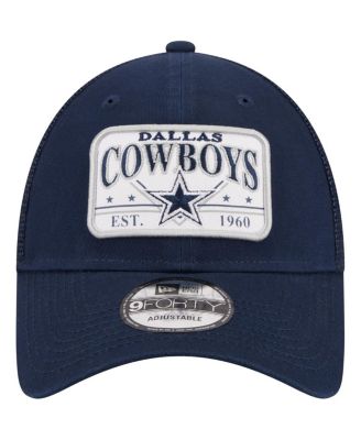 Men's Navy Dallas Cowboys Plate 9FORTY Trucker Adjustable Hat