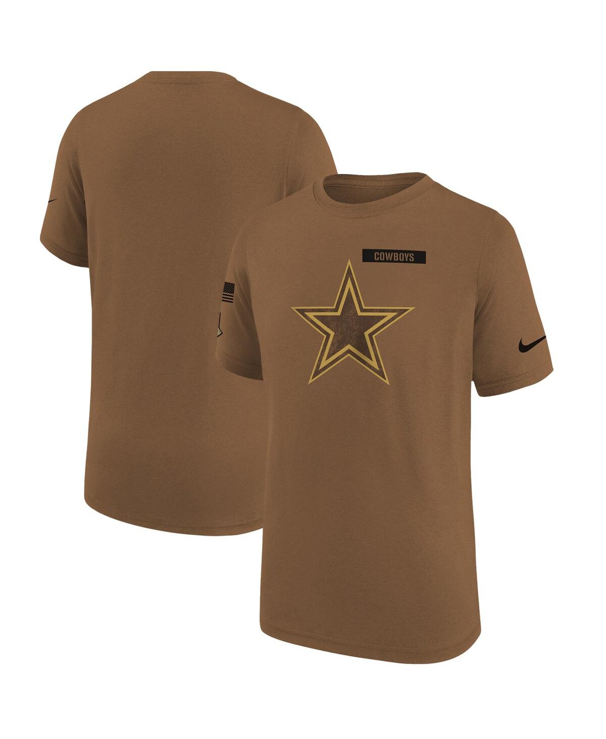 Shop Nike Big Boys  Brown Dallas Cowboys 2023 Salute To Service Legend T-shirt