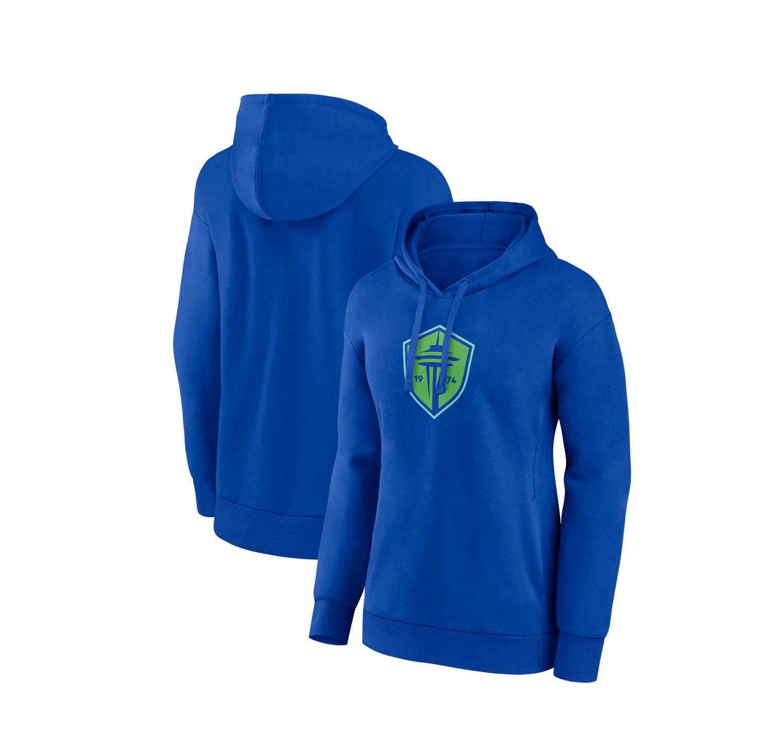 Women's Blue Seattle Sounders FC Primary Logo Pullover Hoodie