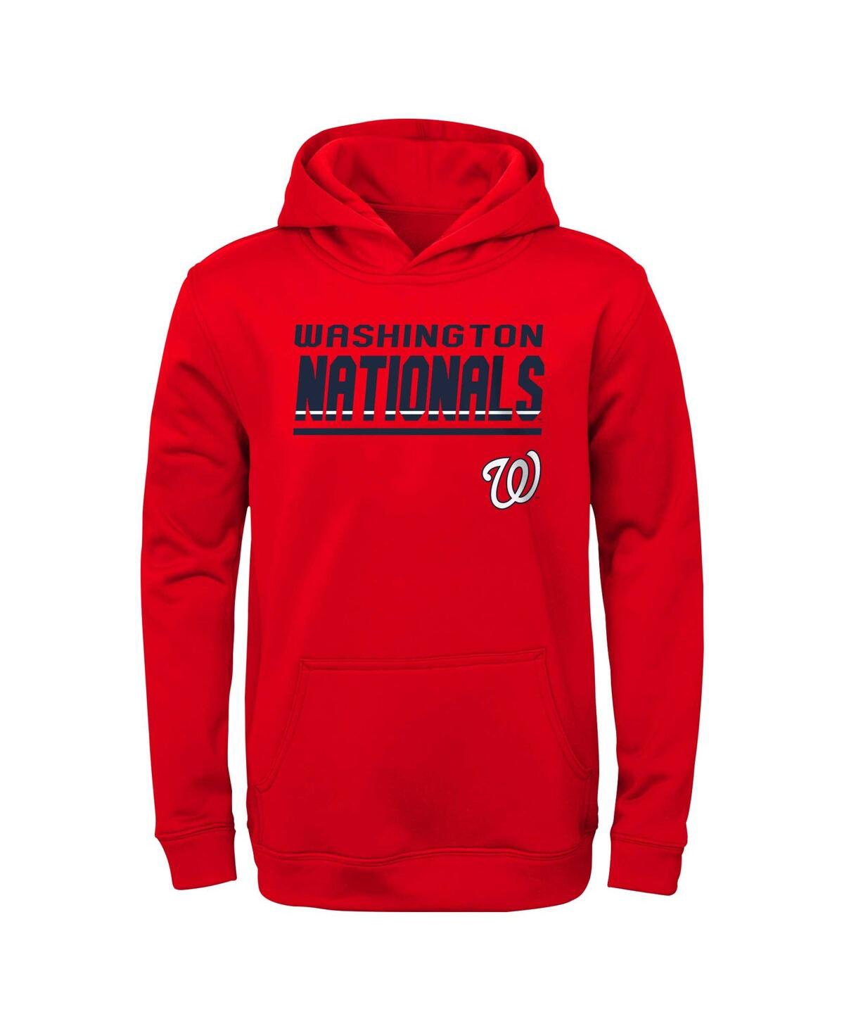 Shop Outerstuff Big Boys Red Washington Nationals Headliner Performance Pullover Hoodie