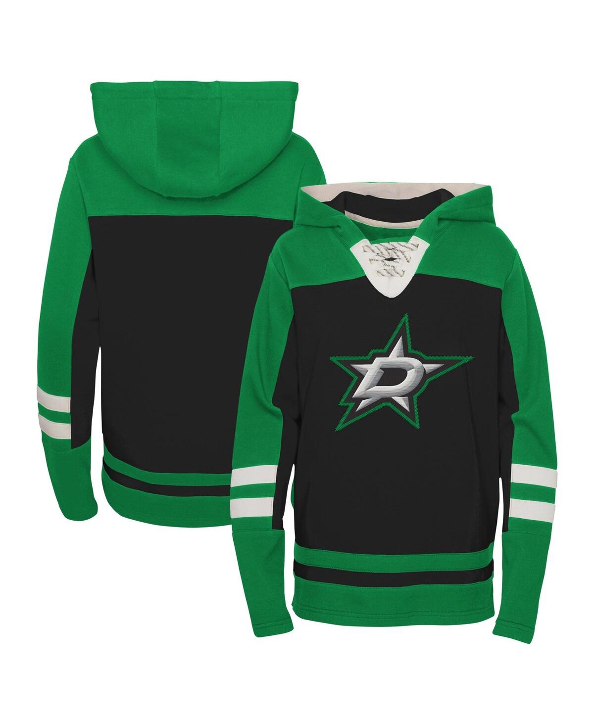Shop Outerstuff Big Boys Black Dallas Stars Ageless Revisited Lace-up V-neck Pullover Hoodie
