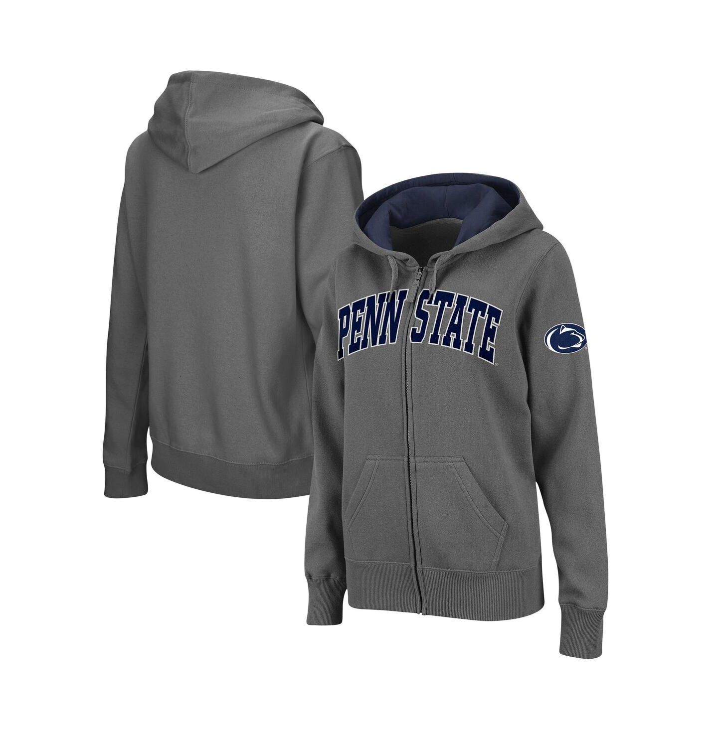 Женское худи Colosseum Penn State Nittany Lions Arched Name Full-Zip, цвет: Угольный — фото 1