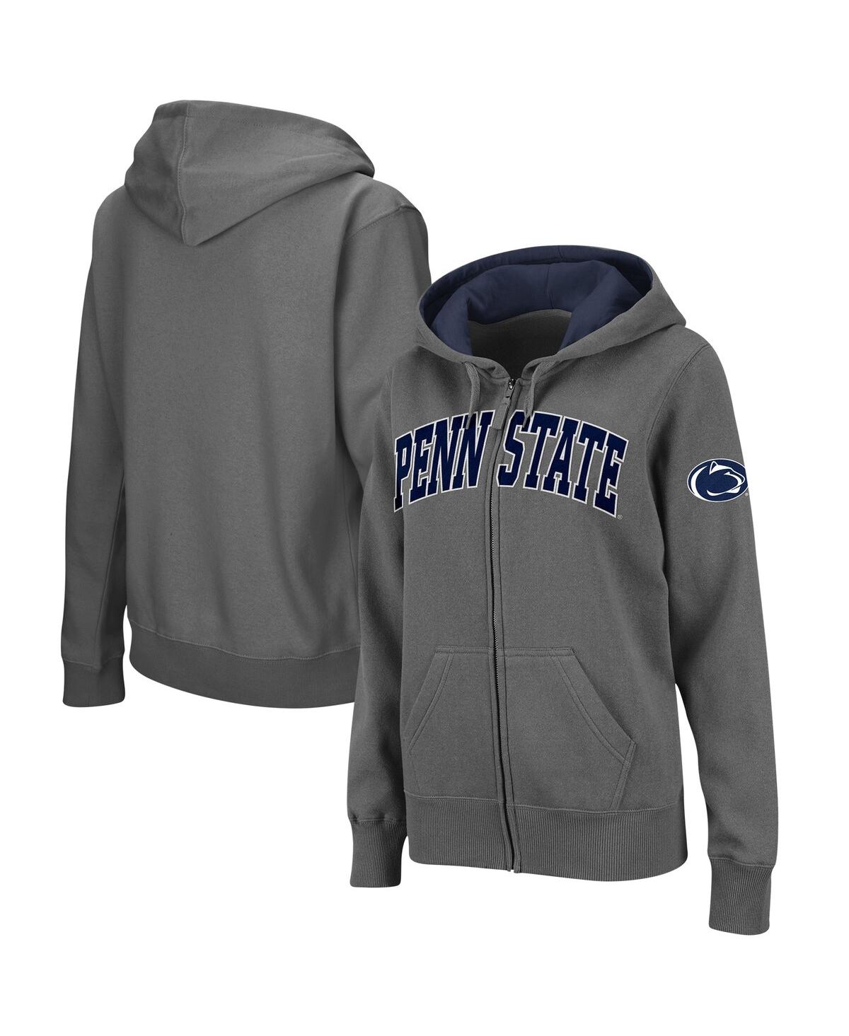 Shop Colosseum Women's  Charcoal Penn State Nittany Lions Arched Name Full-zip Hoodie