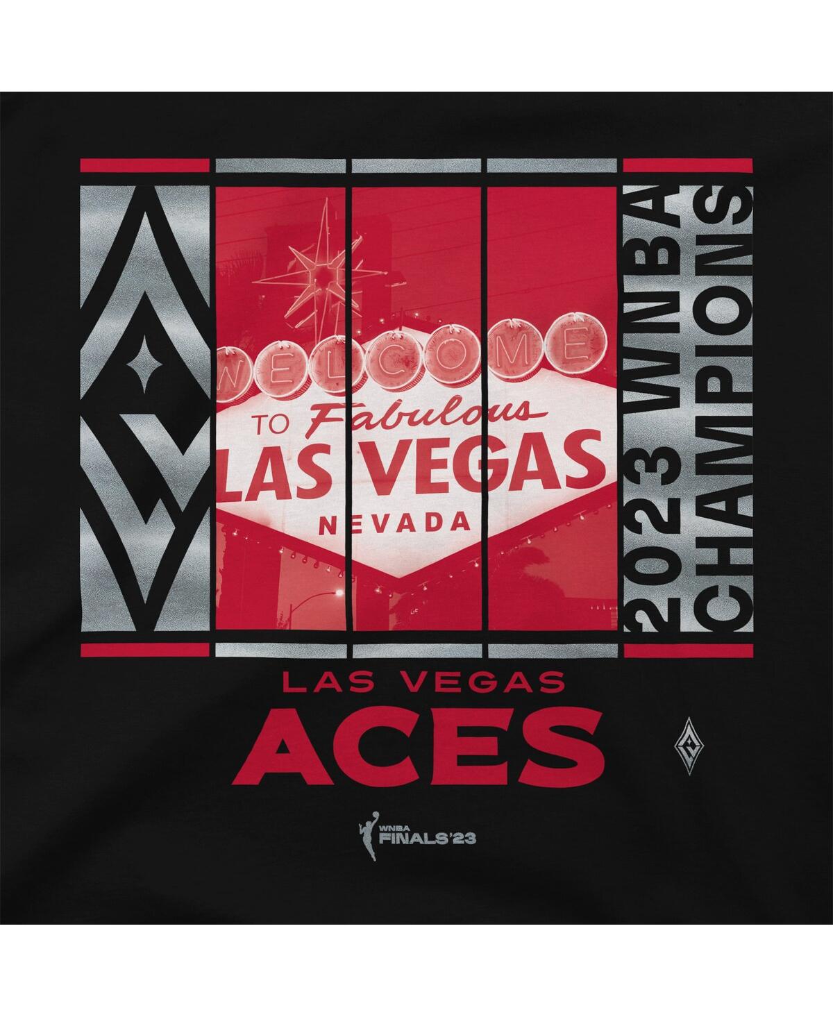 Shop Stadium Essentials Men's And Women's  Black Las Vegas Aces 2023 Wnba Finals Champions Skyline Pullove