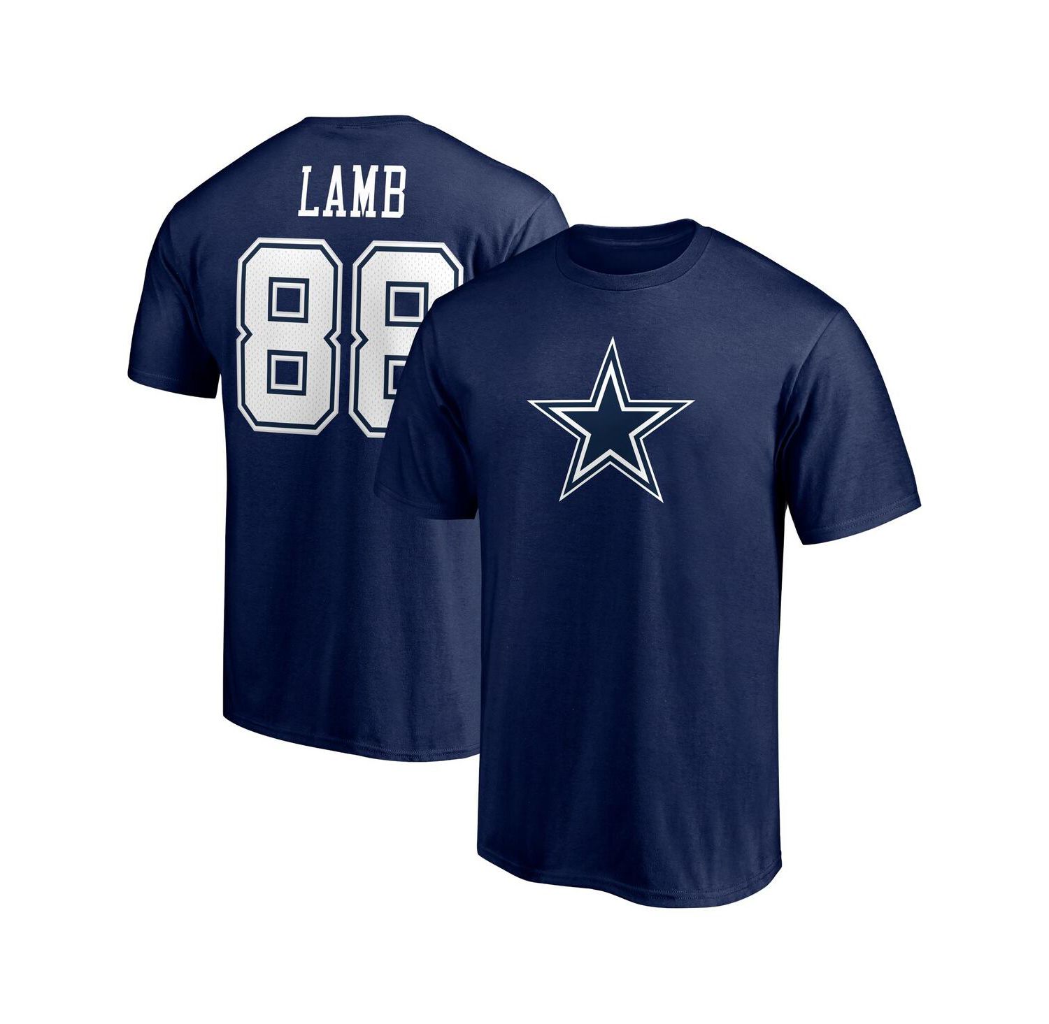 Men's CeeDee Lamb Navy Dallas Cowboys Team Player Icon Name and Number T-shirt
