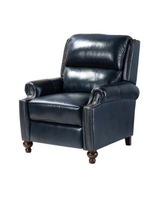 Franco Genuine Leather Manual Recliner with Comfortable Padding and Smooth Reclining Mechanism - Recliner