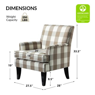 Herrera Classic Upholstered Armchair with Nail Head Trim