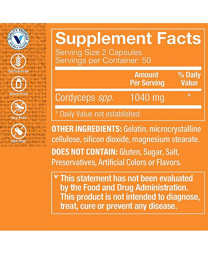 The Vitamin Shoppe Cordyceps Mushroom Supplement 1,040 MG Supports