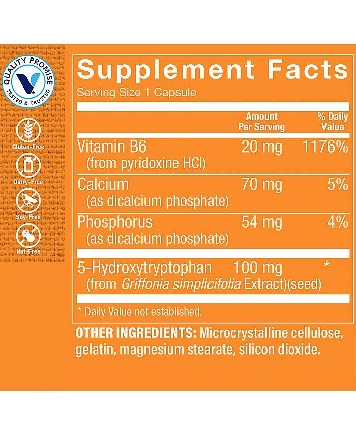 The Vitamin Shoppe 5HTP with Vitamin B6 for Mood Support 100 MG (120