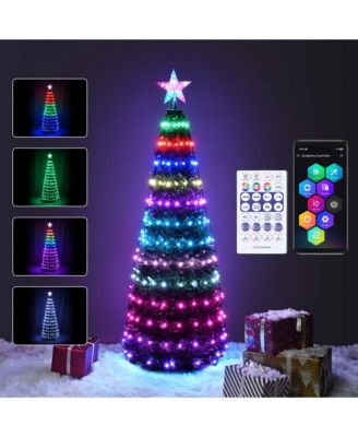 5 Ft Christmas Tree Decoration Light RGB LED String Lamp Bluetooth APP ...