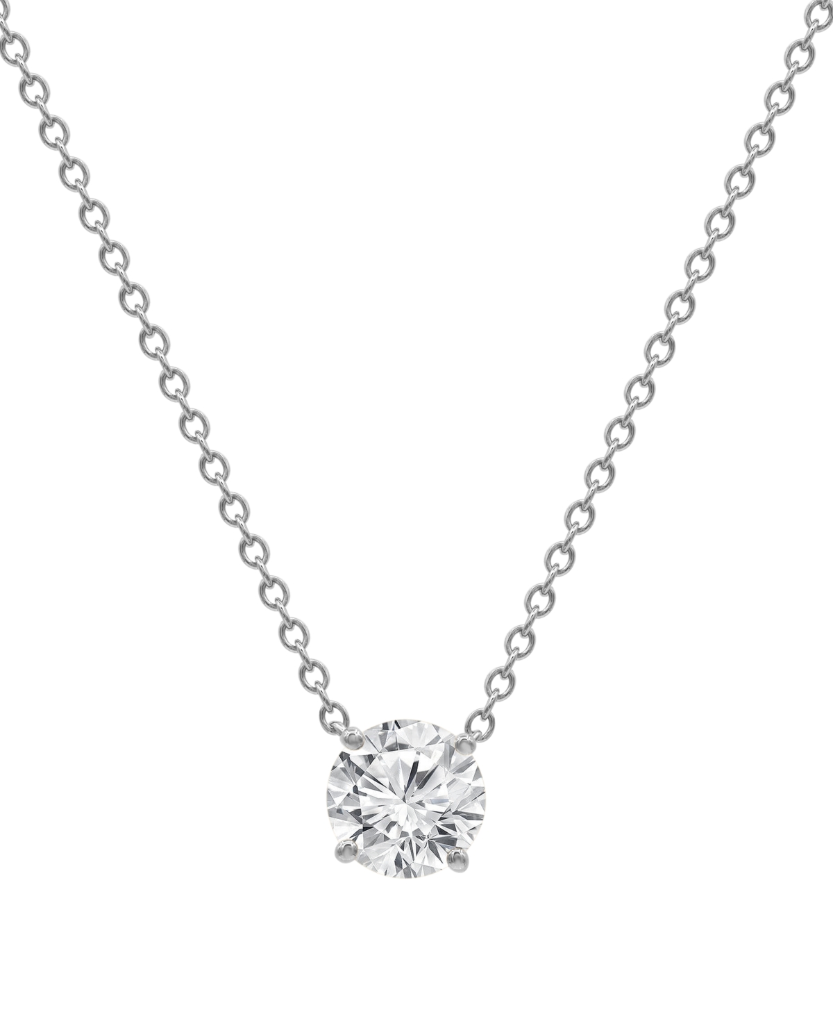 Badgley Mischka Certified Lab Grown Diamond Solitaire Pendant Necklace (1-1/2 Ct. T.w.) In 14k Gold, 16" + 2" Extend In White Gold