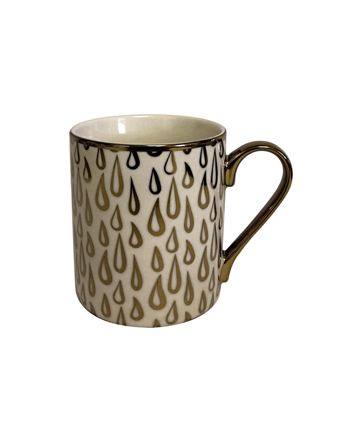 Certified International Mosaic 6-pc. Gold Plated Mugs In White,gold