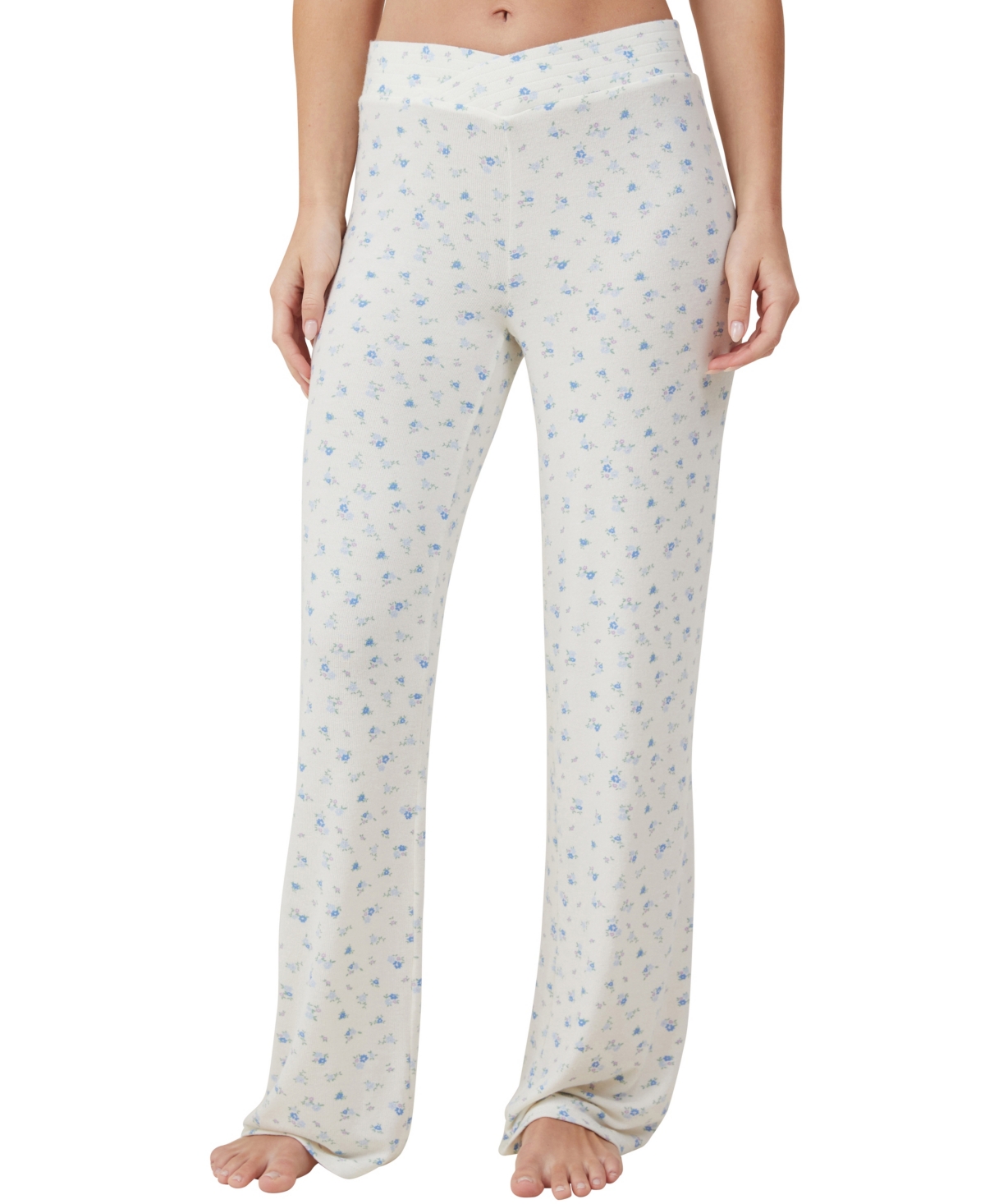 Cotton On Women's Super Soft V Front Pants In Evie Ditsy Blue