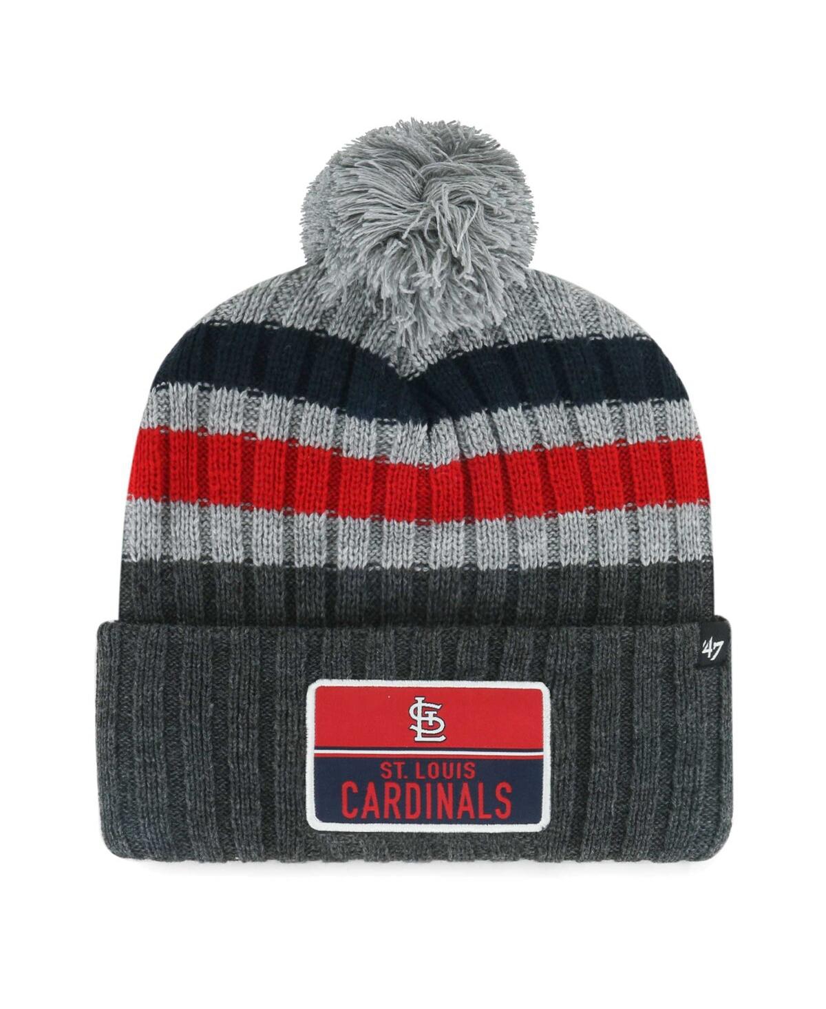 47 Brand Men's ' Gray St. Louis Cardinals Stack Cuffed Knit Hat With Pom