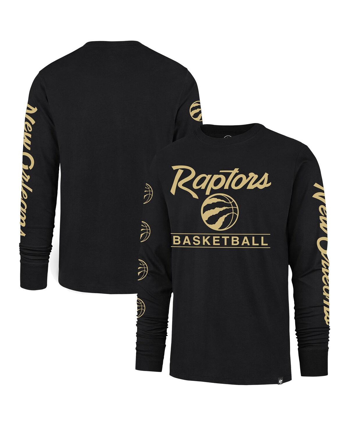 47 Brand Men's ' Black Toronto Raptors 2023/24 City Edition Triplet Franklin Long Sleeve T-shirt