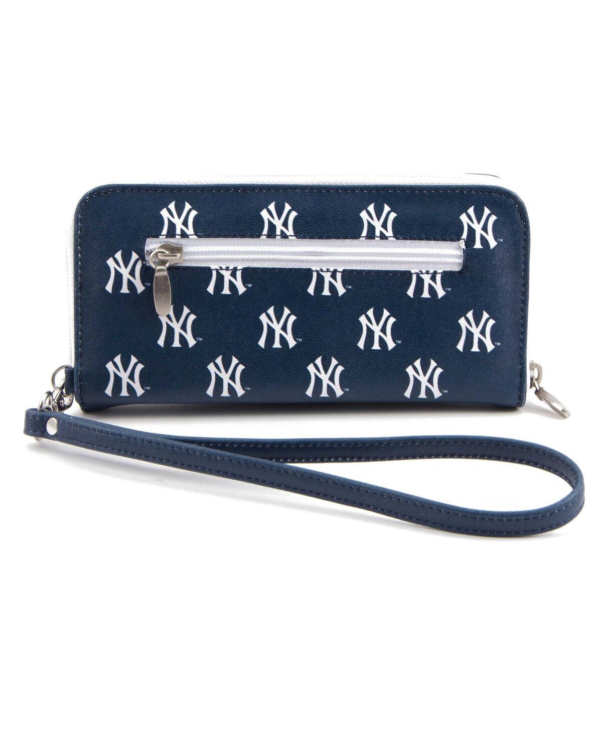 Eagles Wings Women's New York Yankees Zip-around Wristlet Wallet In Blue
