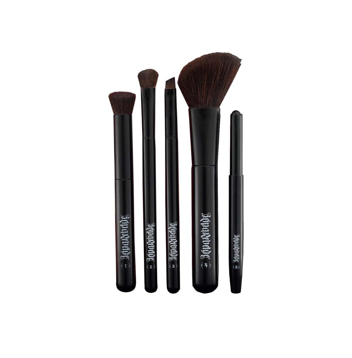 Five Piece Makeup Brush Set - Black