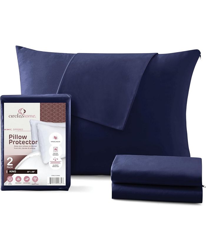 Circles Home 100 Cotton King Size Pillow Protector with Zipper (2
