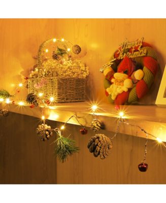 7.8 Ft 20 LED Pine Cone String Lights Christmas Tree Garland Decoration ...