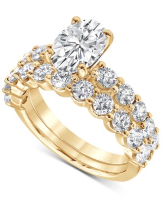 Badgley Mischka Certified Lab Grown Diamond Oval Bridal Set (3-3/8 ct. t.w.) in 14k Gold - Yellow Gold