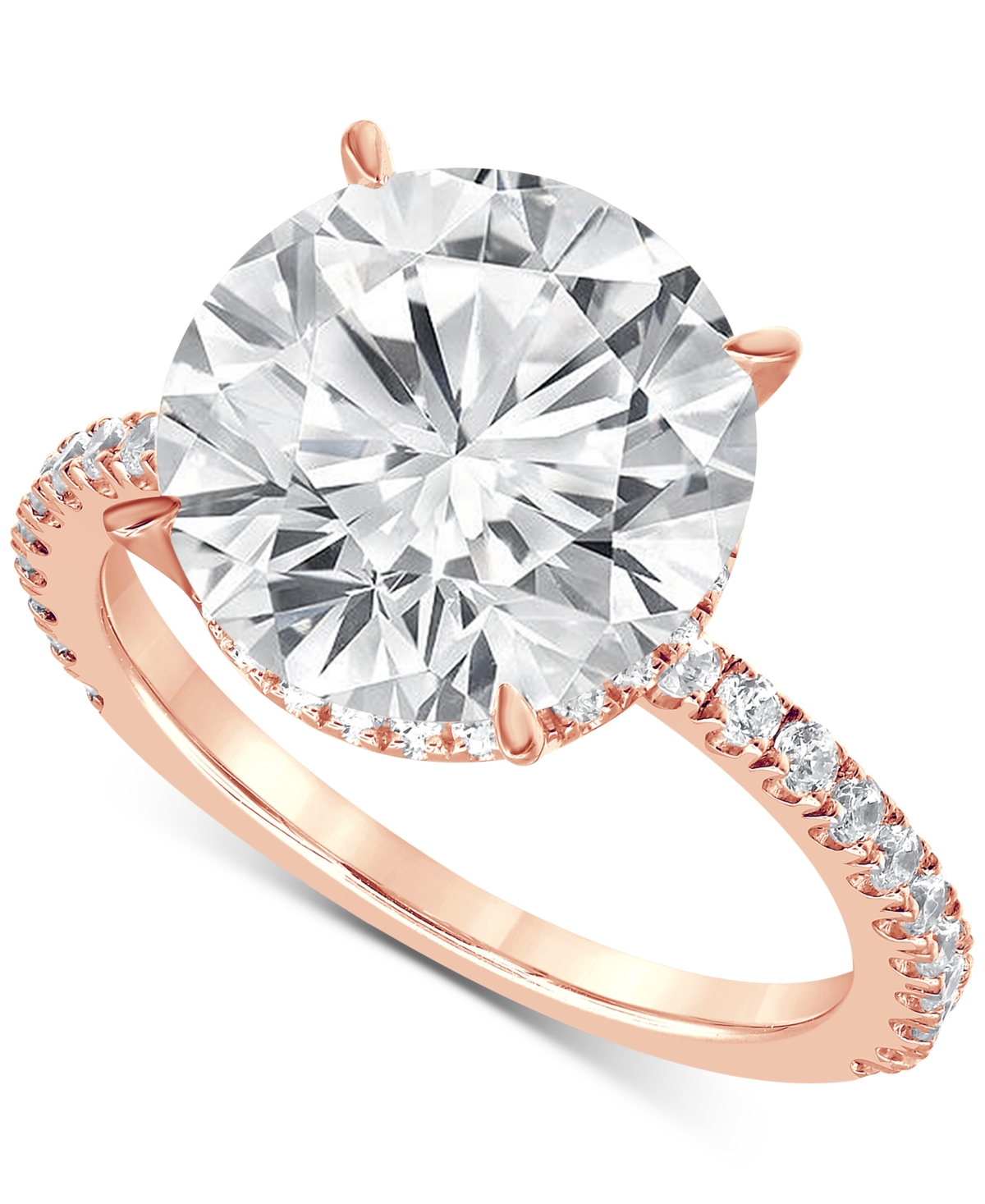Certified Lab Grown Diamond Hidden Halo Engagement Ring (4 ct. t.w.) in 14k Gold - Rose Gold
