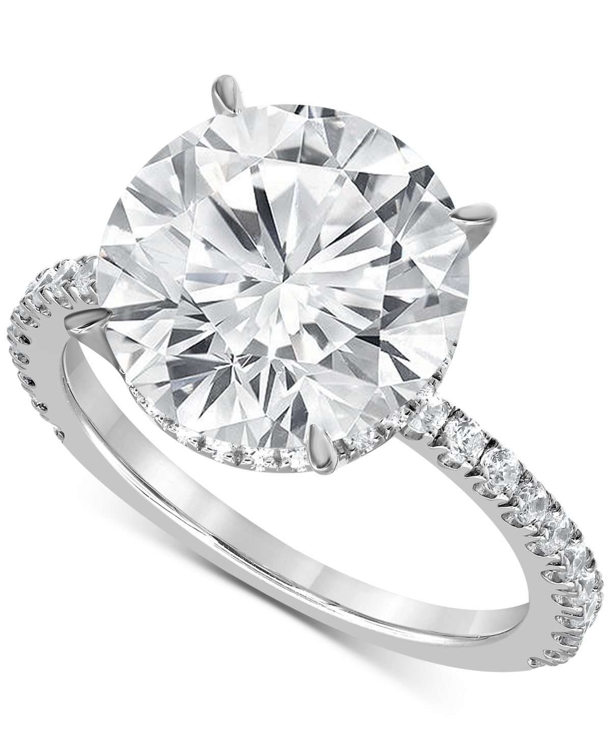 Badgley Mischka Certified Lab Grown Diamond Hidden Halo Engagement Ring (4 Ct. T.w.) In 14k Gold In White Gold